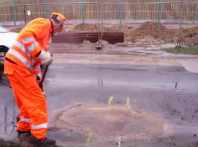 5. Absanden der Reparaturstelle